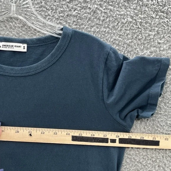 American Giant Dress Women Small Green Cotton Casual T Shirt Side Slit Long Midi - Picture 6 of 11